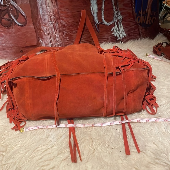 Zara thick suede fringe bag & pouch - Picture 11 of 13